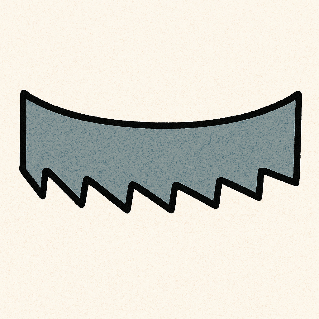Loose bandsaw blade - lack of tension illustration